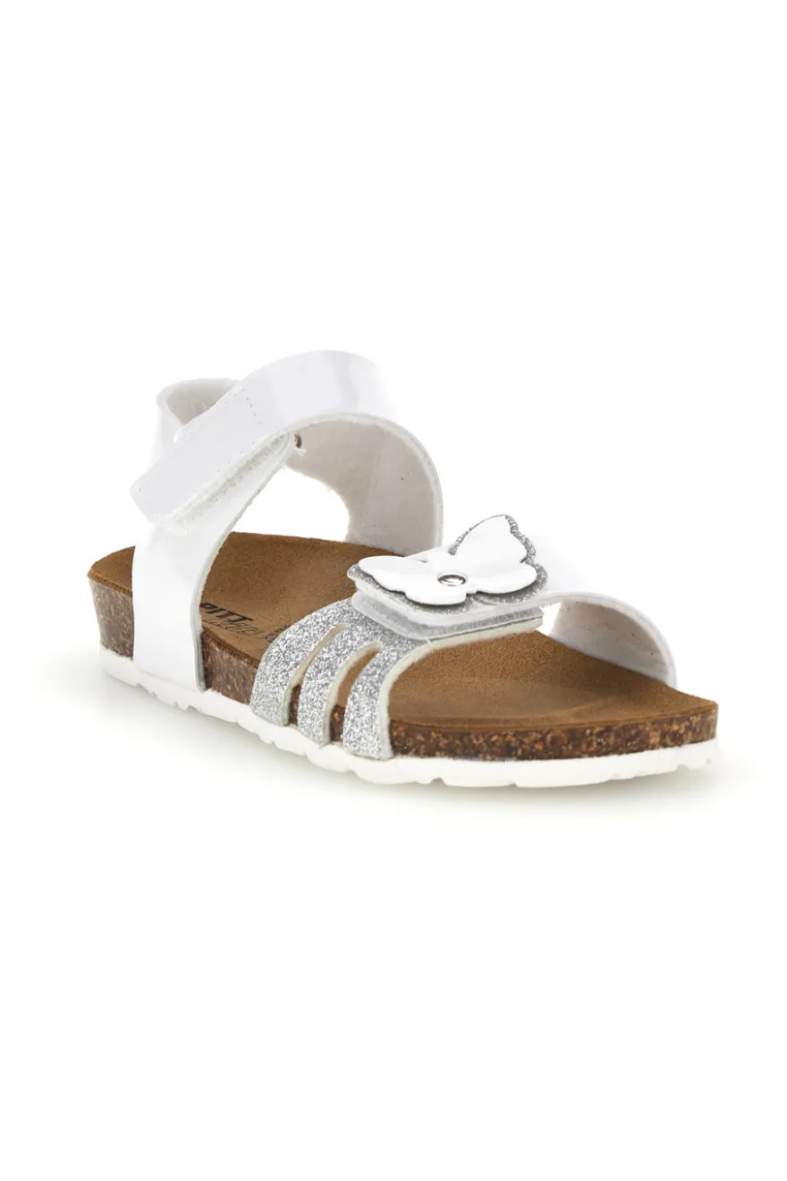 Sandali bianchi con strappi e applicazione Pitt kids 45266TWV