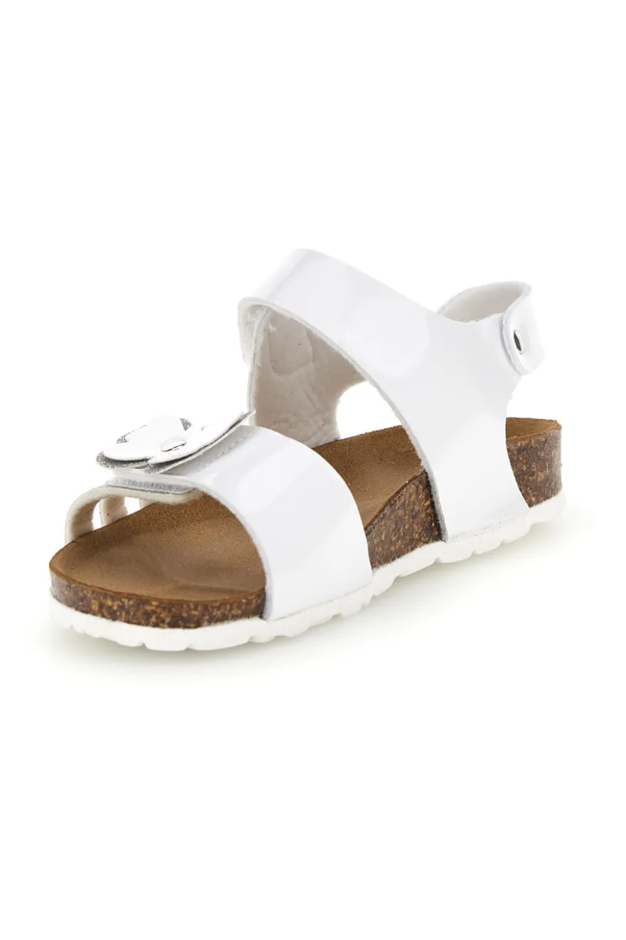 Sandali bianchi con strappi e applicazione Pitt kids 45266TWV