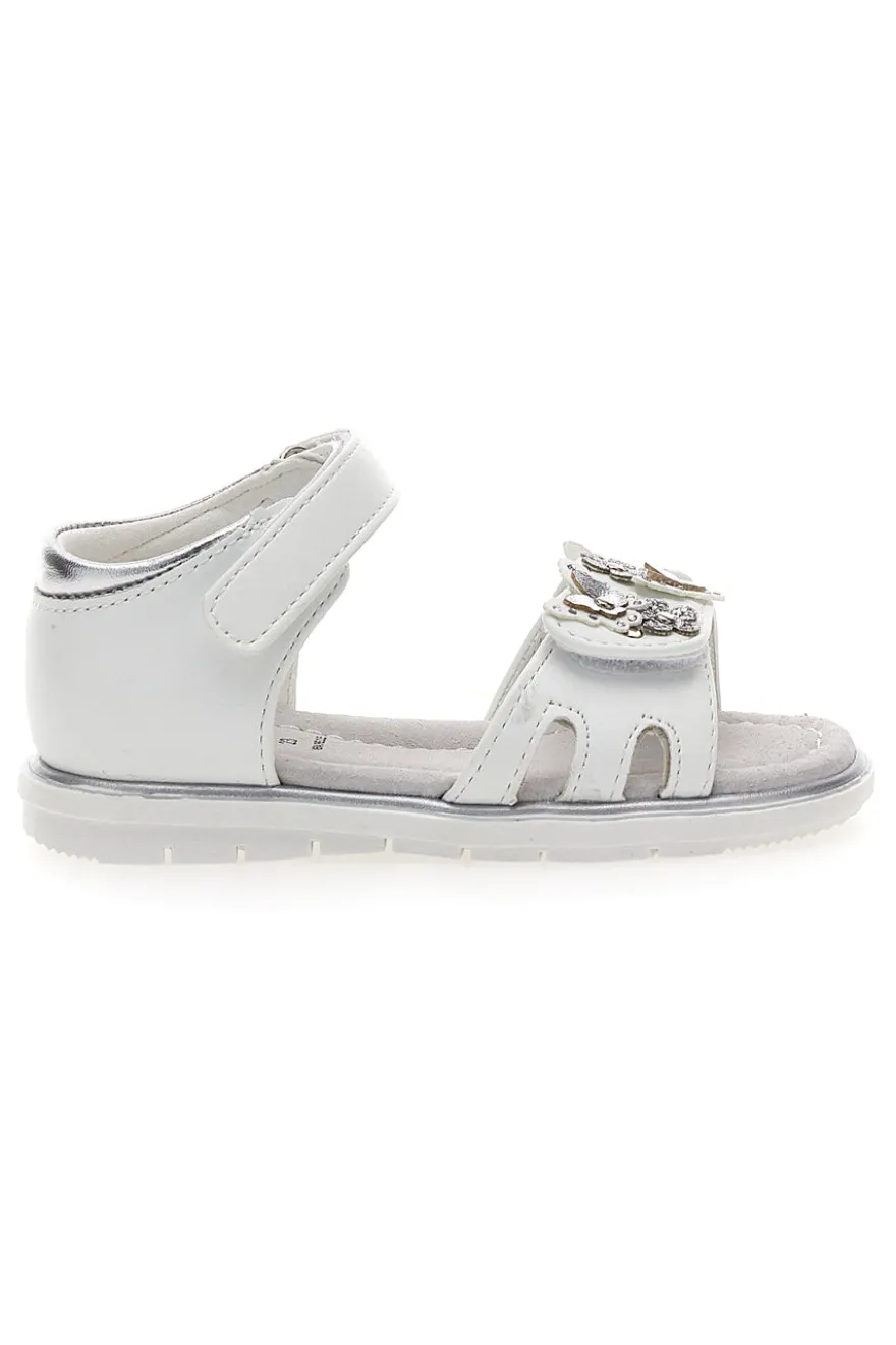 Sandali Bianchi Con Strappo in Velcro Grazie 200C355