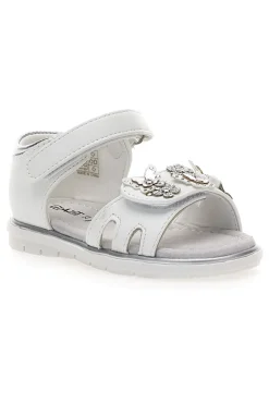 Sandali Bianchi Con Strappo in Velcro Grazie 200C355