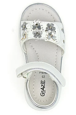 Sandali Bianchi Con Strappo in Velcro Grazie 200C355
