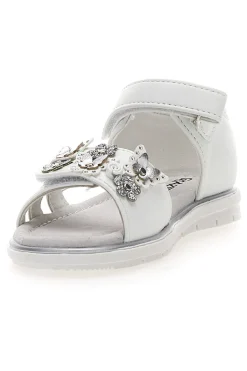 Sandali Bianchi Con Strappo in Velcro Grazie 200C355