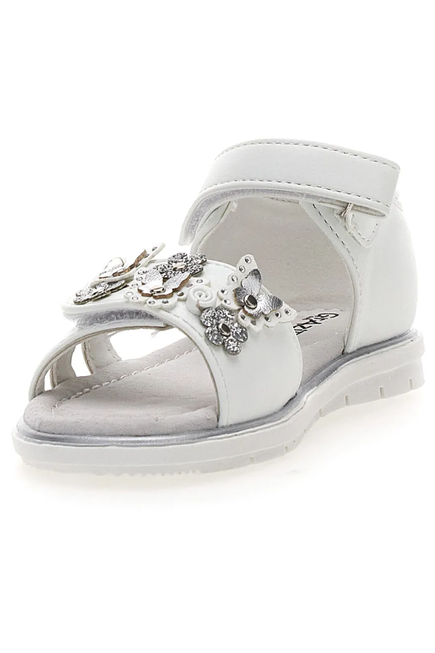 Sandali Bianchi Con Strappo in Velcro Grazie 200C355