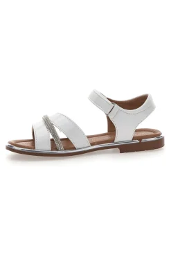 Sandali Bianchi Con Strappo in Velcro Grazie 15025