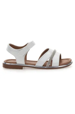Sandali Bianchi Con Strappo in Velcro Grazie 15025