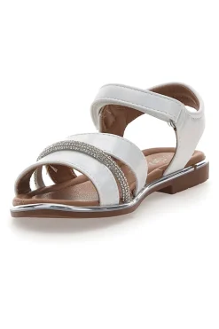 Sandali Bianchi Con Strappo in Velcro Grazie 15025