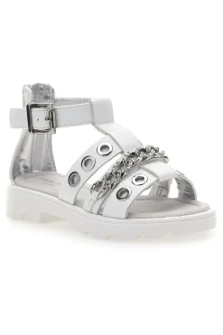 Sandali bianchi con strass e borchie silver Laura Biagiotti AG1728616312