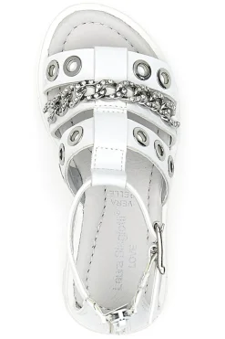 Sandali bianchi con strass e borchie silver Laura Biagiotti AG1728616312