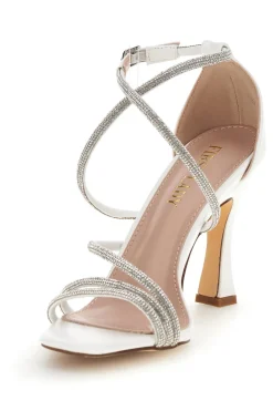 Sandali bianchi con strass First lady P692