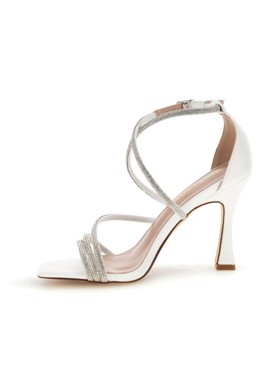 Sandali bianchi con strass First lady P692
