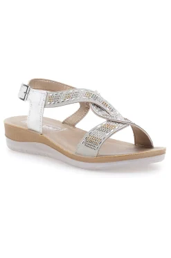 Sandali bianchi con strass comfort INBLU 43BV
