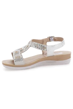 Sandali bianchi con strass comfort INBLU 43BV