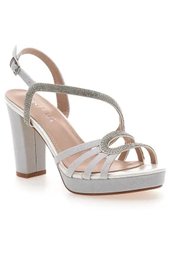 Sandali Bianchi con Strass e Tacco Alto First Lady P579