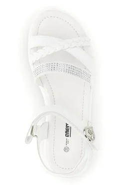 Sandali Bianchi con Strass e Fascia Intrecciata Energy E532
