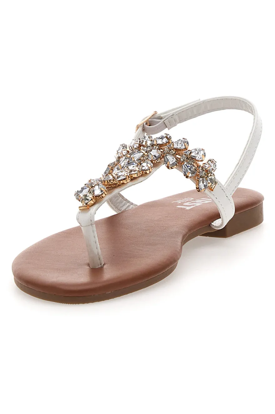 Sandali Bianchi con Strass The First Chic PRE3008
