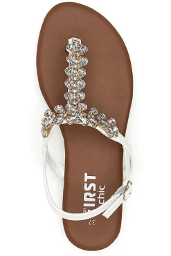 Sandali Bianchi con Strass The First Chic PRE3008