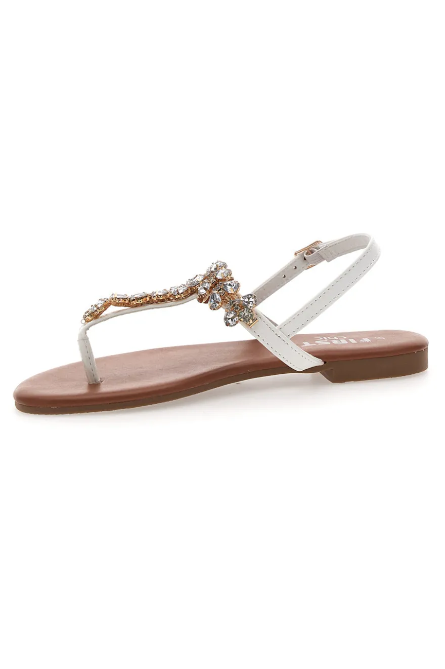 Sandali Bianchi con Strass The First Chic PRE3008