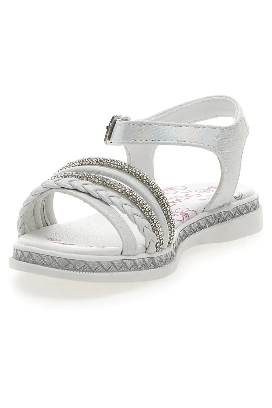 Sandali Bianchi con Strass Grazie Girl 14327