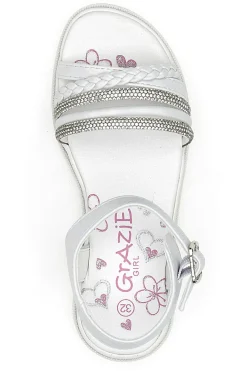 Sandali Bianchi con Strass Grazie Girl 14327