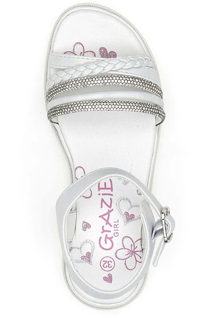 Sandali Bianchi con Strass Grazie Girl 14327