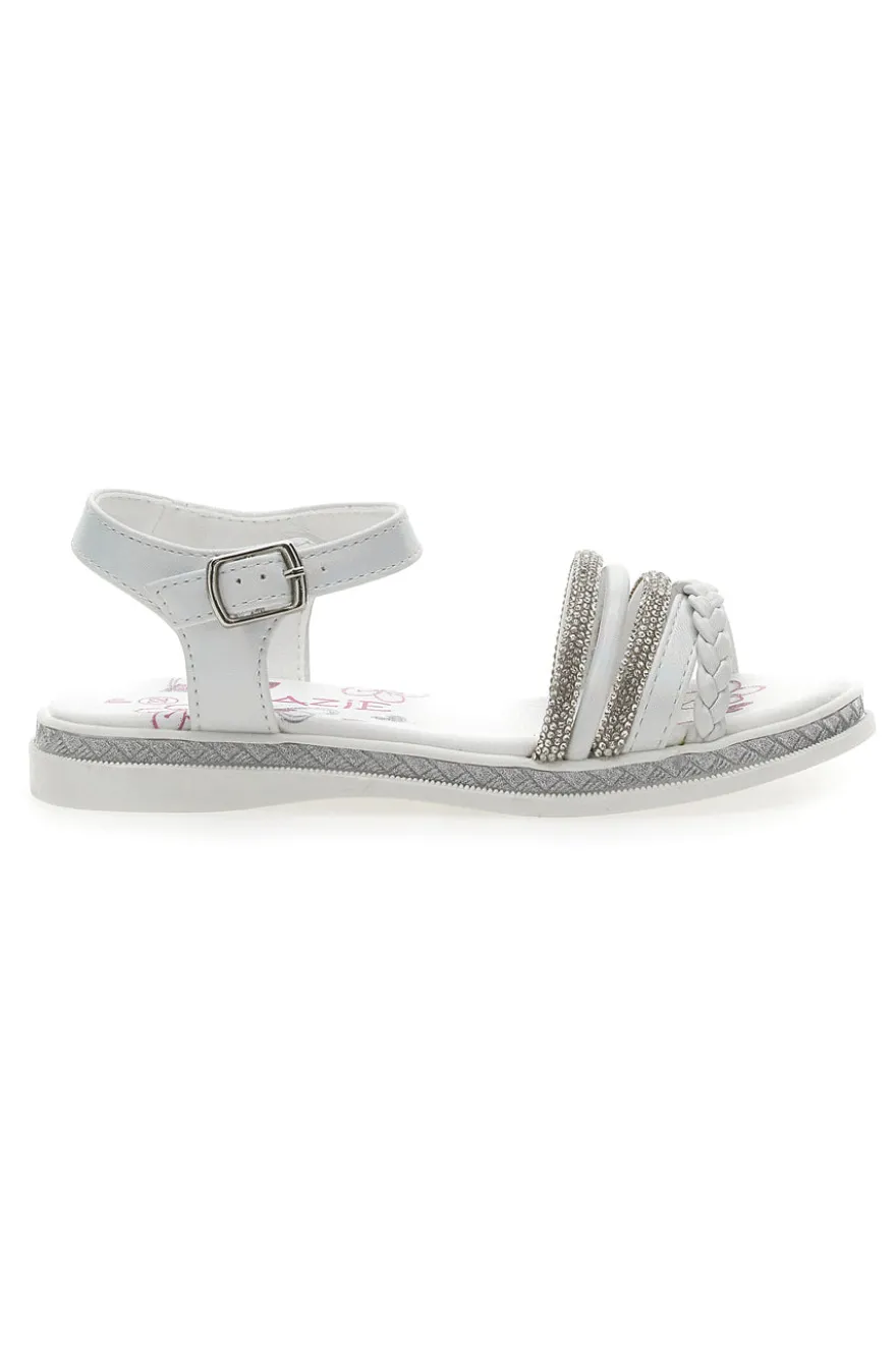 Sandali Bianchi con Strass Grazie Girl 14327