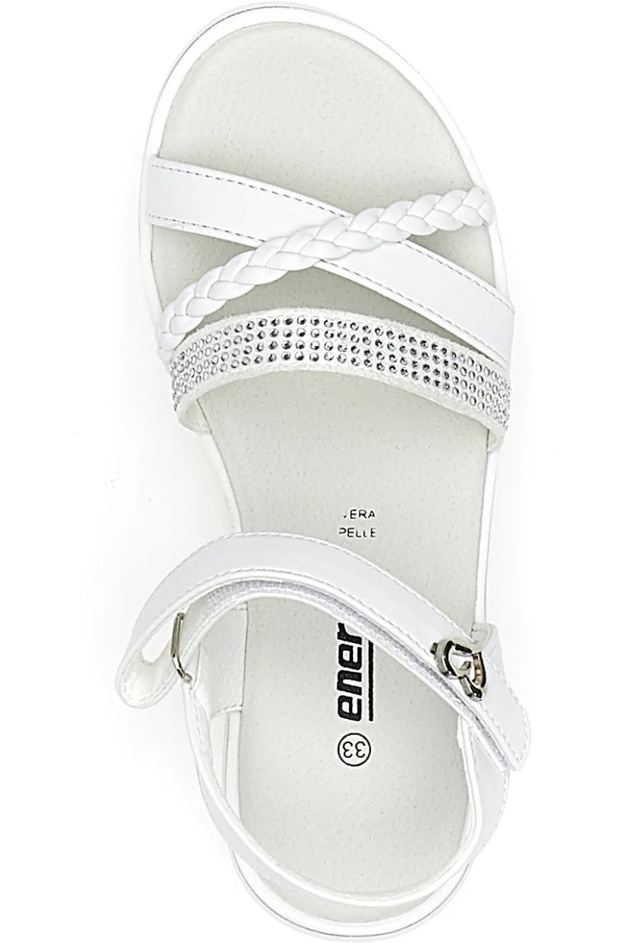 Sandali bianchi con strass e cuore ENERGY E532