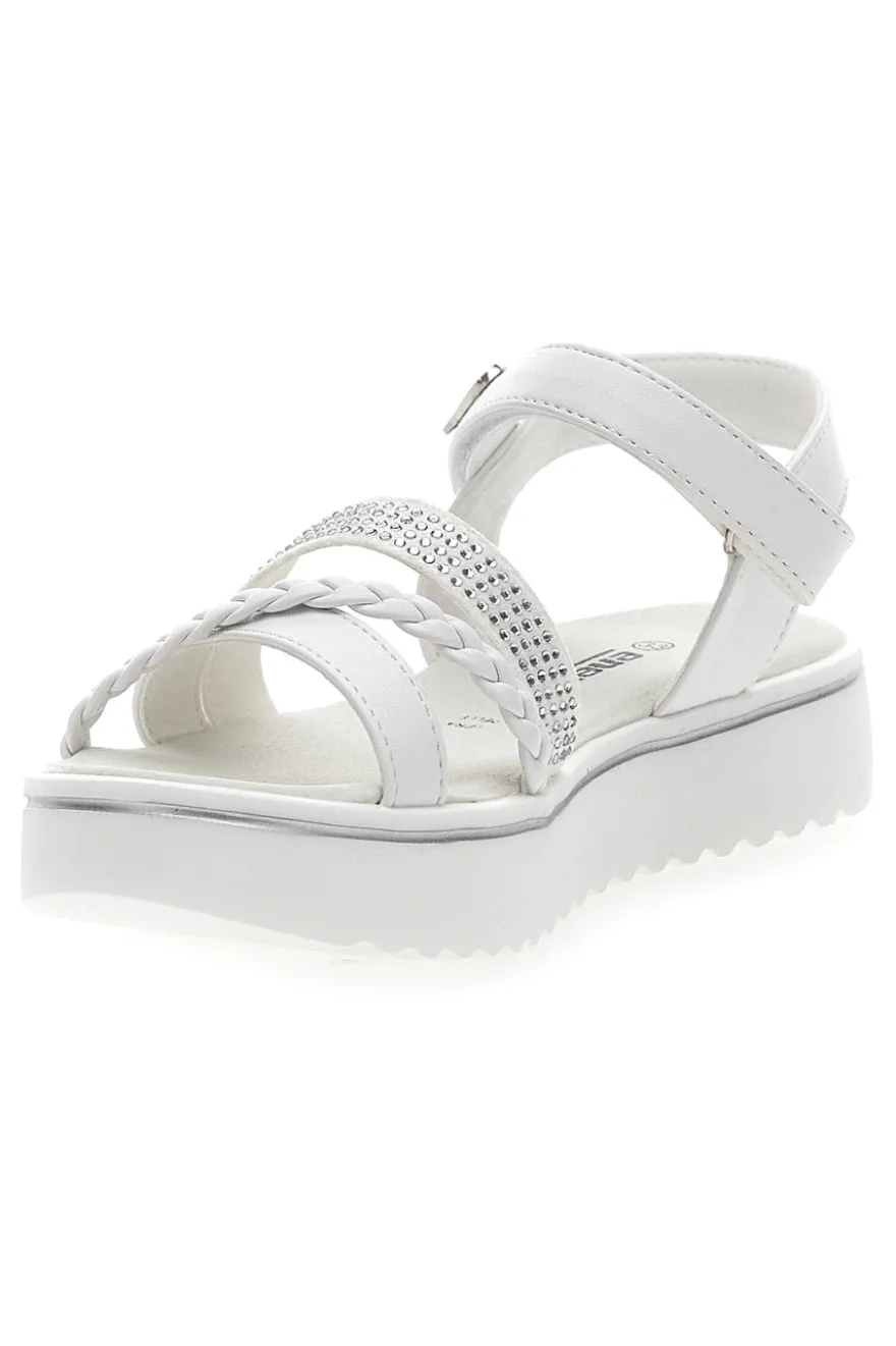 Sandali bianchi con strass e cuore ENERGY E532