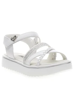 Sandali bianchi con strass e cuore ENERGY E532