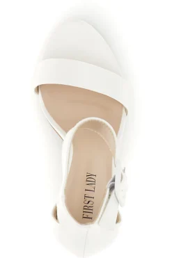 Sandali bianchi con tacco alto e cinturino First lady CV98111