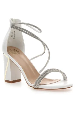 Sandali bianchi con tacco e strass LE HAVRE PARIS 237