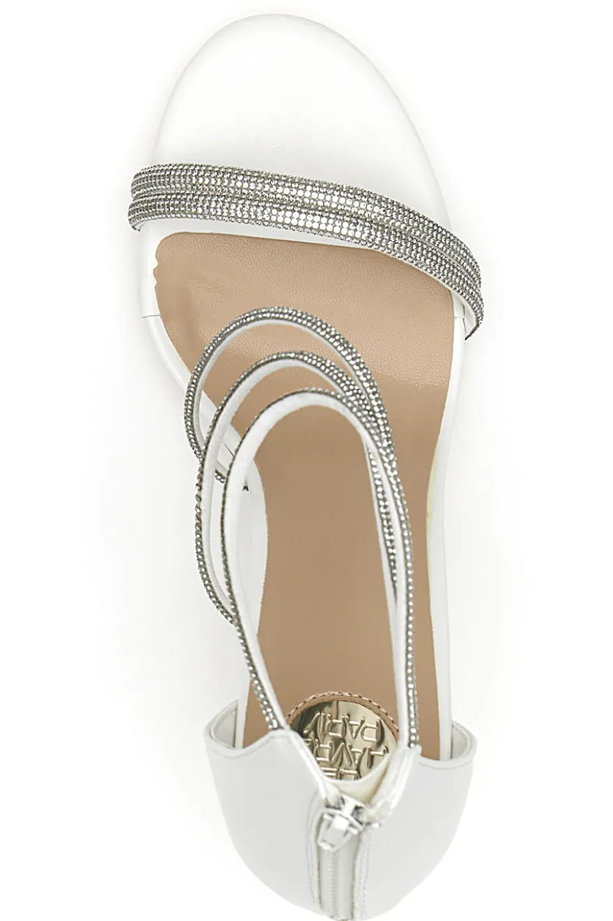 Sandali bianchi con tacco e strass LE HAVRE PARIS 237