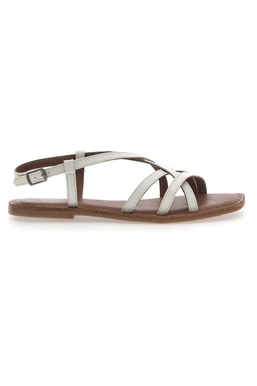 Sandali Bianchi con Tomaia Incrociata PITTARELLO SUN A99361102