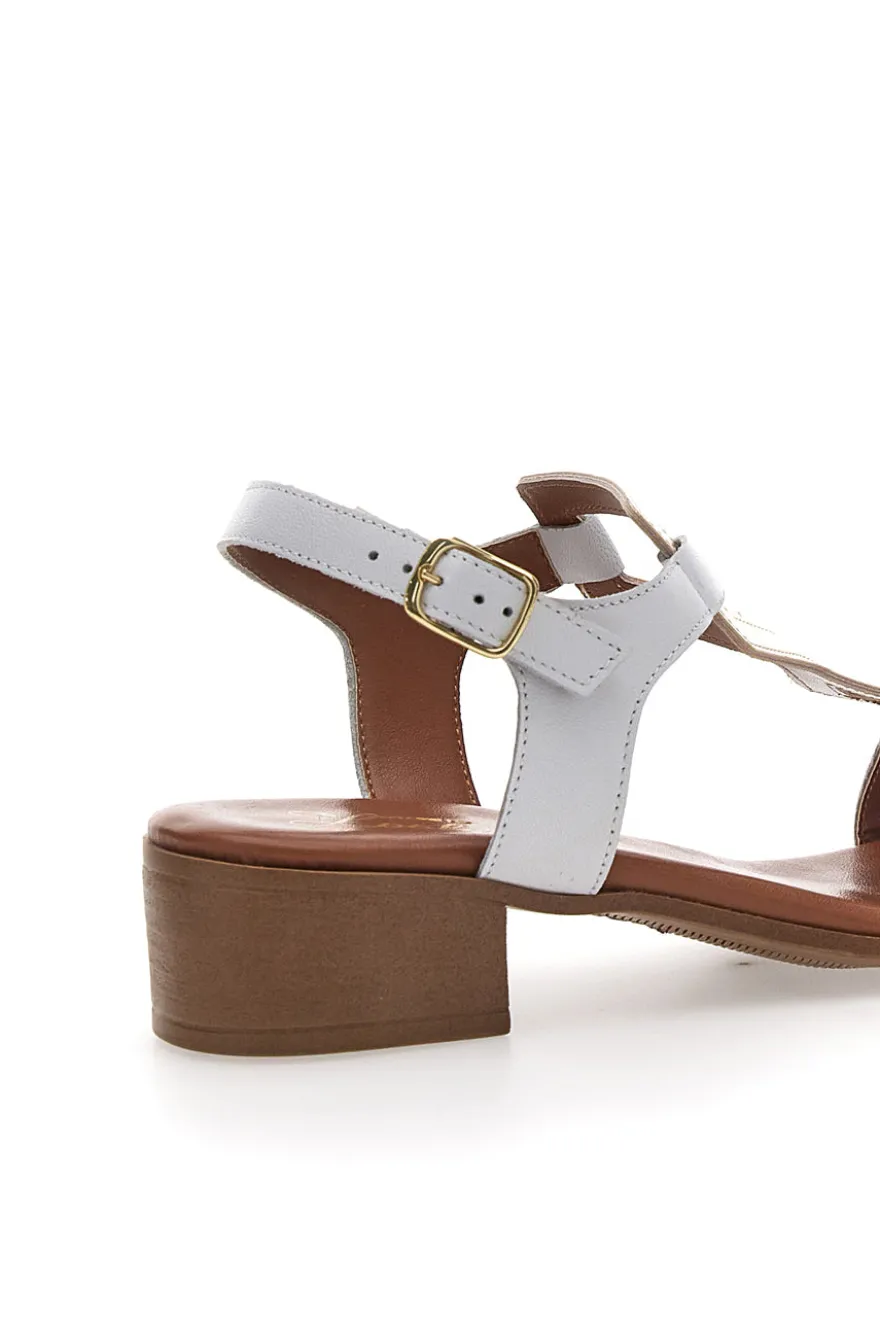 Sandali Bianchi con Tomaia in Pelle Pittarello Look 244295