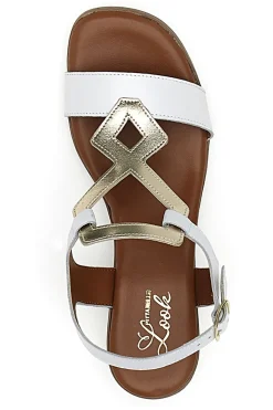 Sandali Bianchi con Tomaia in Pelle Pittarello Look 244295