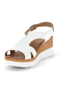 Sandali bianchi con zeppa made in Italy Plocadi 11074113
