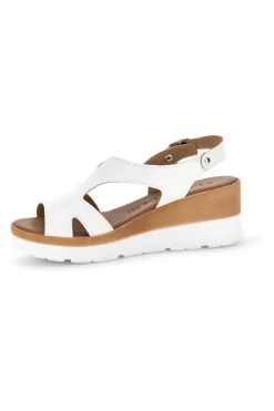 Sandali bianchi con zeppa made in Italy Plocadi 11074113