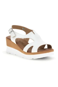 Sandali bianchi con zeppa made in Italy Plocadi 11074113