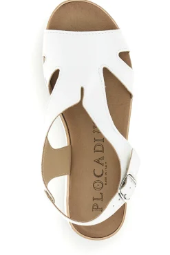 Sandali bianchi con zeppa made in Italy Plocadi 11074113