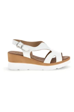 Sandali bianchi con zeppa made in Italy Plocadi 11074113