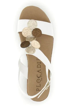 Sandali bianchi con zeppa e forme geometriche Plocadi 363033