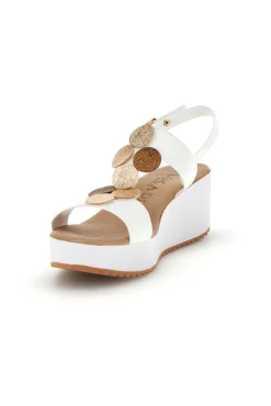 Sandali bianchi con zeppa e forme geometriche Plocadi 363033