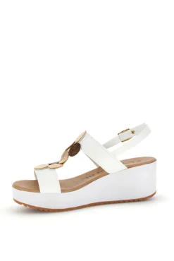 Sandali bianchi con zeppa e forme geometriche Plocadi 363033