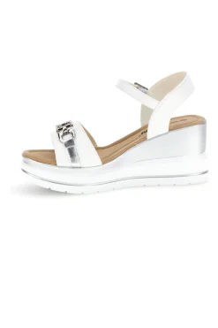 Sandali Bianchi con zeppa e catena decorativa Energy E425
