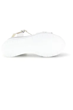 Sandali Bianchi con zeppa e catena decorativa Energy E425