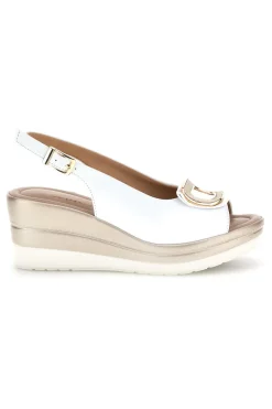 Sandali Bianchi con zeppa e morsetto Pittarello look MK3908352