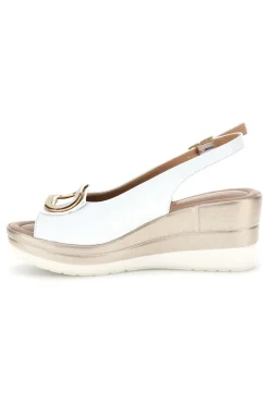 Sandali Bianchi con zeppa e morsetto Pittarello look MK3908352