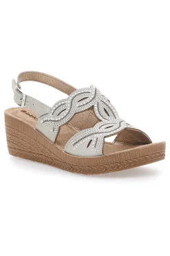 Sandali Bianchi con zeppa decorati Inblu 14 GO