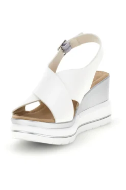 Sandali Bianchi con zeppa e fasce incrociate Energy E423
