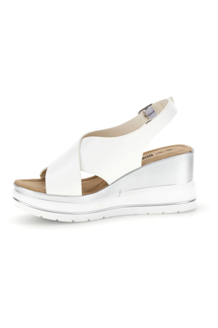 Sandali Bianchi con zeppa e fasce incrociate Energy E423