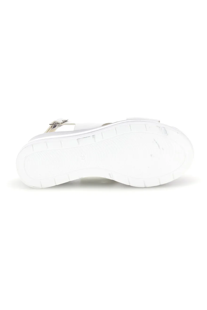 Sandali Bianchi con zeppa e fasce incrociate Energy E423